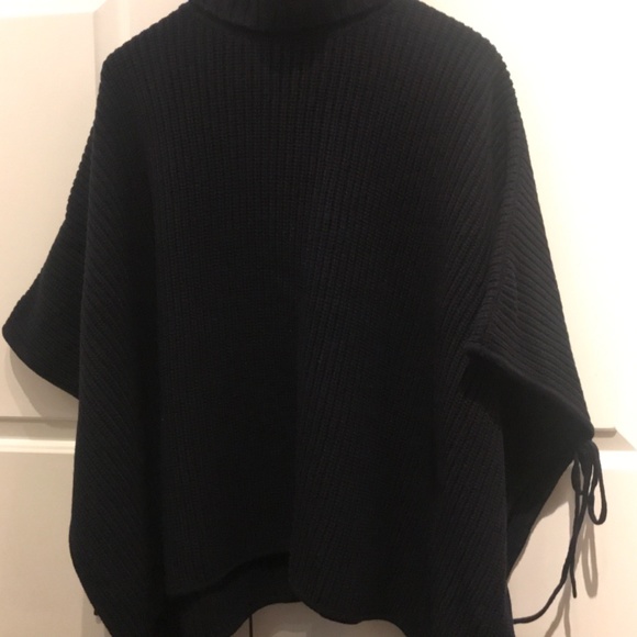 Black Turtleneck Poncho - Picture 2 of 5